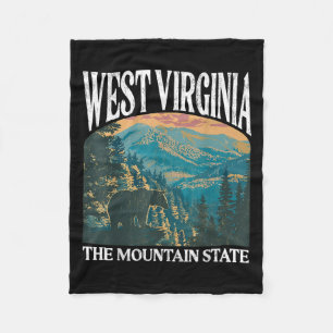 West Virginia Retro Beer Mountain Graphic Fleece Deken