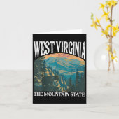 West Virginia Retro Beer Mountain Graphic Kaart (Gele Bloem)
