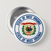 West Virginia Round Emblem Ronde Button 7,6 Cm (Voorkant /achterkant)
