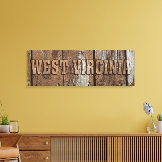 West Virginia rustieke houten muur canvas teken (Insitu (Woonkamer))