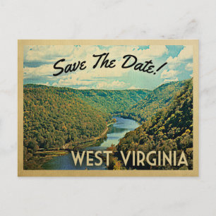 West Virginia Save the Date River Natuur  Aankondigingskaart