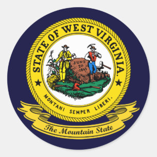 West Virginia Seal Ronde Sticker