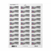West Virginia Silver American Flag Patriotic Etiket (Full Sheet)