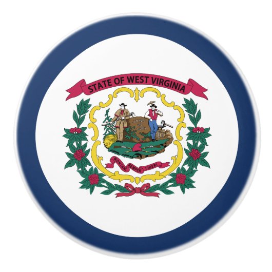 West Virginia State Flag Keramische Knop (Voorkant)