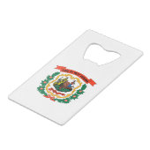 West Virginia State Flag Kredietkaart Flessenopener (Achterkant Gekanteld)