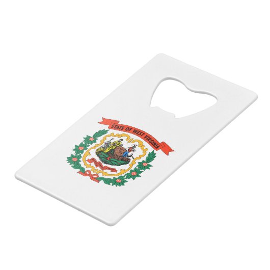 West Virginia State Flag Kredietkaart Flessenopener (Achterkant Gekanteld)