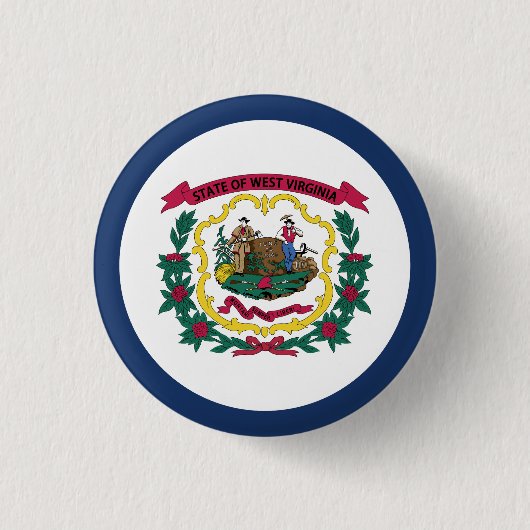 West Virginia State Flag Ronde Button 3,2 Cm (Voorkant)