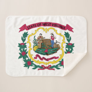 West Virginia State Flag Sherpa Deken