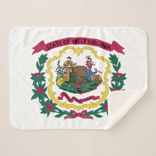 West Virginia State Flag Sherpa Deken (Voorkant (horizontaal))