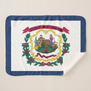 West Virginia State Flag Sherpa Deken