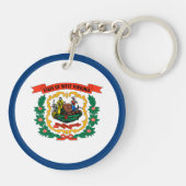 West Virginia State Flag Sleutelhanger (Achterkant)