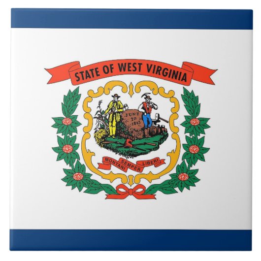 West Virginia State Flag Tegel Tegeltje (Voorkant)