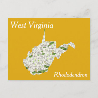 West Virginia State Flower Collage Map Briefkaart
