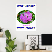 West Virginia State Flower, Rhododendron, Poster (Thuiskantoor)