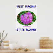 West Virginia State Flower, Rhododendron, Poster (Keuken)