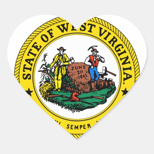 West Virginia State Seal - Hart Sticker (Voorkant)
