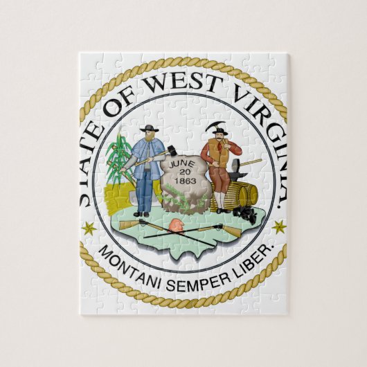 West Virginia State Seal Legpuzzel (Verticaal)