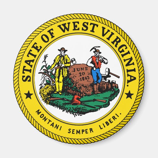 West Virginia State Seal Magnet Magneet (Voorkant)