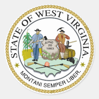 West Virginia State Seal Ronde Sticker