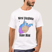 West Virginia state vogel t-shirt middelvinger (Voorkant)