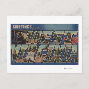 West-Virginia (steenkool-mijner) - Grote letterscè Briefkaart