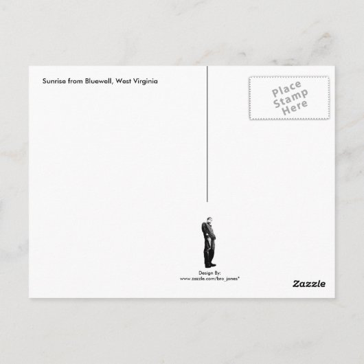 West Virginia Sunrise Paars Briefkaart (Achterkant)
