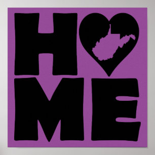 West Virginia Thuis Hart Staat Poster Bord