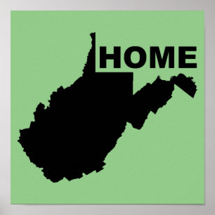 West Virginia Thuis Weg Van Staat Poster Bord