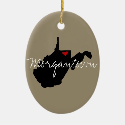 West Virginia Town Keramisch Ornament (Voorkant)