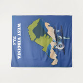 West Virginia USA-kaart Wandkleed (Voorkant (horizontaal))