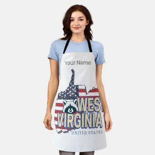 West Virginia Verenigde Staten Retro Kaart Vereni Schort