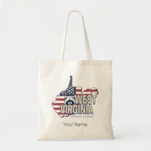 West Virginia Verenigde Staten Retro Kaart Vereni Tote Bag