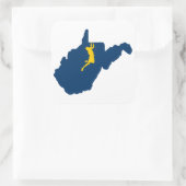 West-Virginia Vierkante Sticker (Tas)