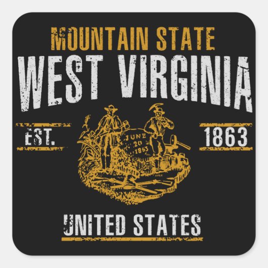 West Virginia Vierkante Sticker (Voorkant)