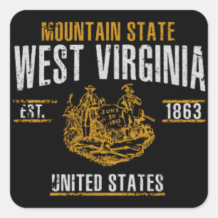 West Virginia Vierkante Sticker