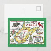 West Virginia Vintage Ansichtkaart Briefkaart (Voorkant / Achterkant)