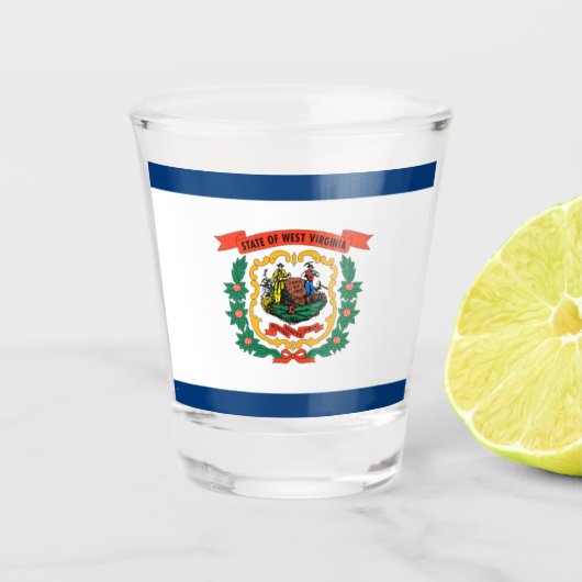 West Virginia vlag  Shot Glas (Voorkant)