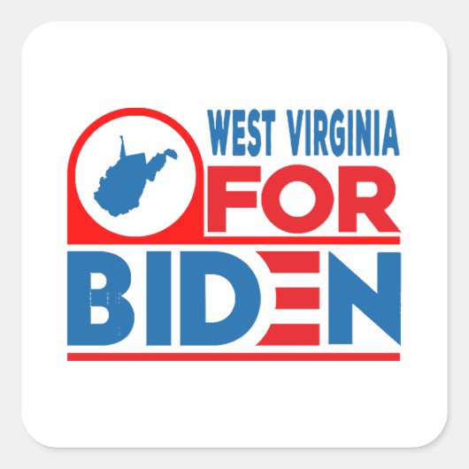 WEST VIRGINIA voor Biden Vierkante Sticker (Voorkant)