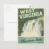 West Virginia Waterfall Vintage Travel Briefkaart (Voorkant / Achterkant)
