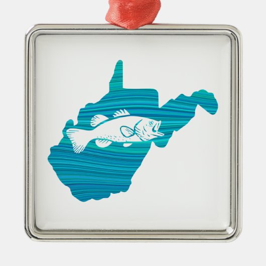 West Virginia Wave Vist Metalen Ornament (Voorkant)