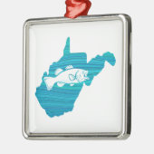 West Virginia Wave Vist Metalen Ornament (Links)