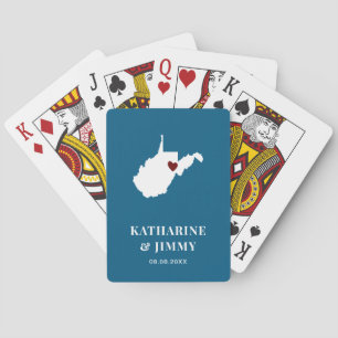 West Virginia Wedding Favor Deck of Cards, kaart