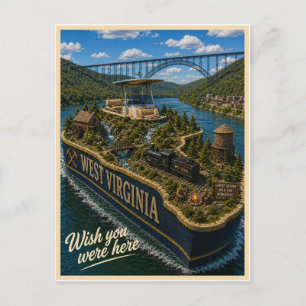 West Virginia Wish You Were Here State Serie Briefkaart