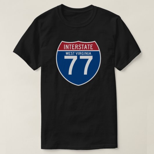 West Virginia WV I-77 Interstate Highway Shield - T-shirt (Design voorkant)
