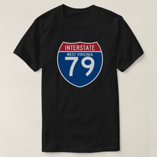 West Virginia WV I-79 Interstate Highway Shield - T-shirt (Design voorkant)