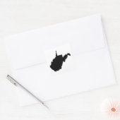 West Virginia Zwart-wit Vierkante Sticker (Envelop)