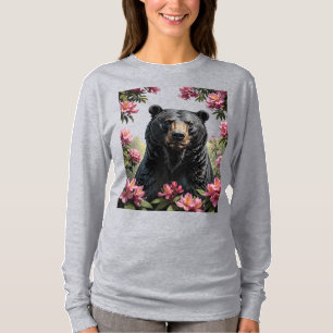 West Virginian Bear en Roze Rhododendrons T-shirt