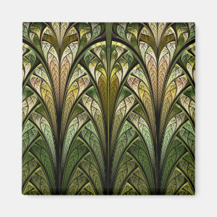 West Wind Groen Abstract Glas in lood Magneet