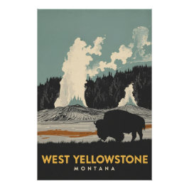 West Yellowstone Montana Bison Perfect Poster