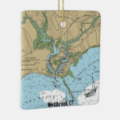 Westbrook CT Nautical Chart Keramisch Ornament (Rechts)